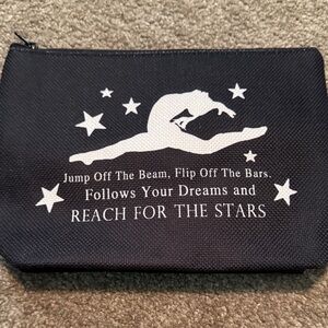 Black Gymnastics Pouch with White Design